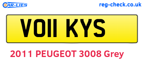 VO11KYS are the vehicle registration plates.