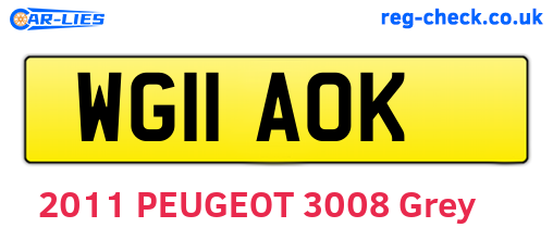 WG11AOK are the vehicle registration plates.