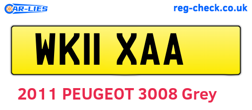 WK11XAA are the vehicle registration plates.
