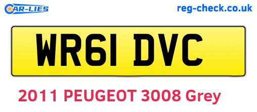 WR61DVC are the vehicle registration plates.