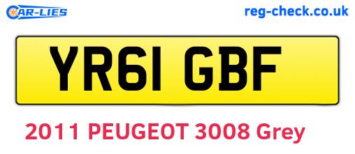 YR61GBF are the vehicle registration plates.