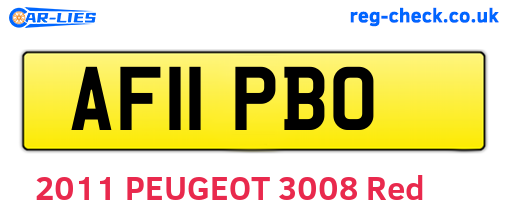 AF11PBO are the vehicle registration plates.
