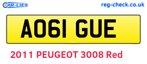 AO61GUE are the vehicle registration plates.