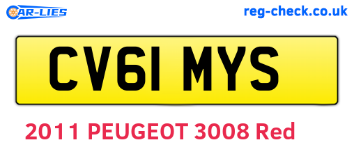 CV61MYS are the vehicle registration plates.