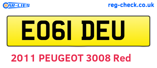 EO61DEU are the vehicle registration plates.