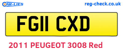 FG11CXD are the vehicle registration plates.
