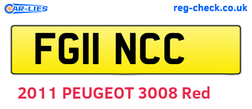 FG11NCC are the vehicle registration plates.
