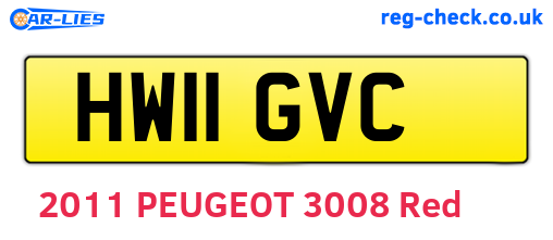 HW11GVC are the vehicle registration plates.
