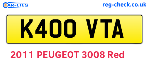K400VTA are the vehicle registration plates.