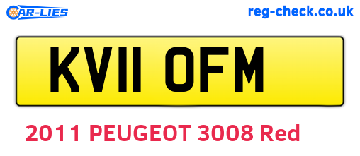 KV11OFM are the vehicle registration plates.