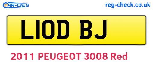 L10DBJ are the vehicle registration plates.