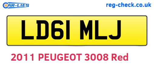 LD61MLJ are the vehicle registration plates.