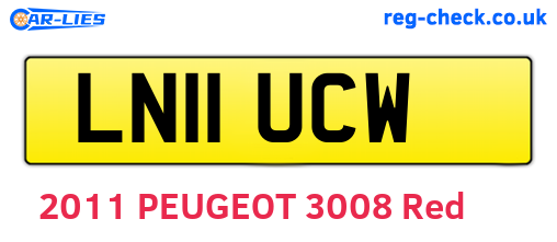 LN11UCW are the vehicle registration plates.