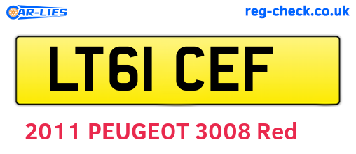 LT61CEF are the vehicle registration plates.