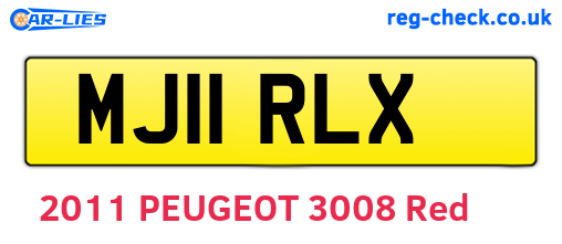 MJ11RLX are the vehicle registration plates.