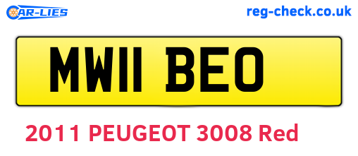 MW11BEO are the vehicle registration plates.