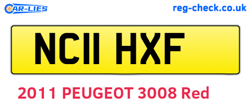 NC11HXF are the vehicle registration plates.