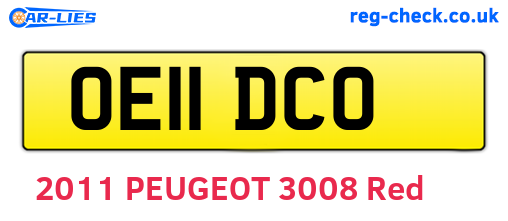 OE11DCO are the vehicle registration plates.