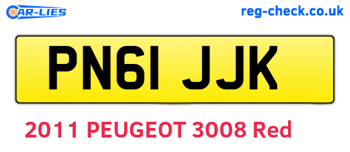 PN61JJK are the vehicle registration plates.