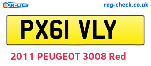 PX61VLY are the vehicle registration plates.