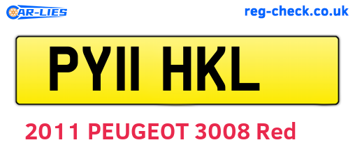 PY11HKL are the vehicle registration plates.