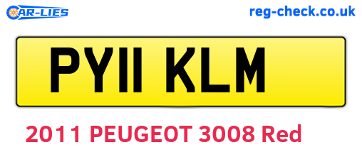 PY11KLM are the vehicle registration plates.