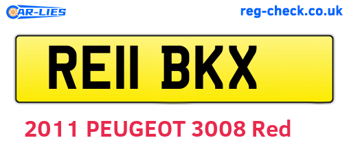 RE11BKX are the vehicle registration plates.