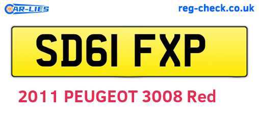 SD61FXP are the vehicle registration plates.