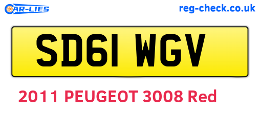 SD61WGV are the vehicle registration plates.