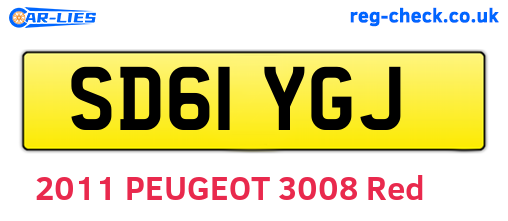 SD61YGJ are the vehicle registration plates.