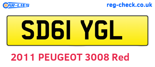 SD61YGL are the vehicle registration plates.