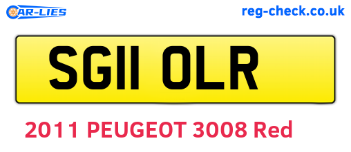 SG11OLR are the vehicle registration plates.