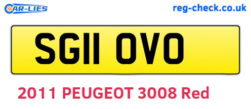 SG11OVO are the vehicle registration plates.