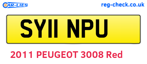 SY11NPU are the vehicle registration plates.