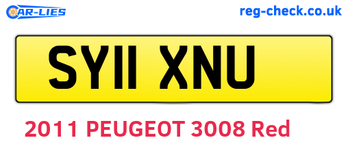 SY11XNU are the vehicle registration plates.