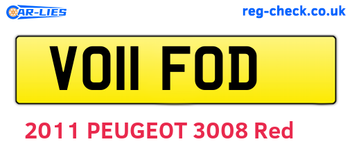 VO11FOD are the vehicle registration plates.
