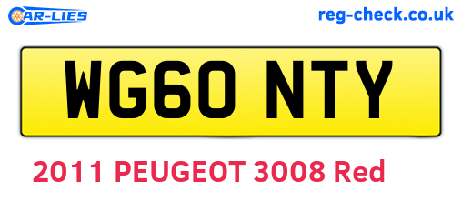 WG60NTY are the vehicle registration plates.