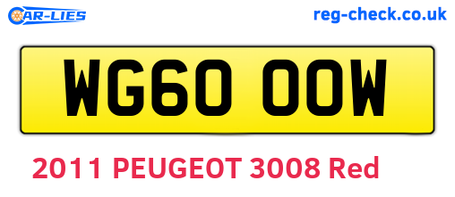 WG60OOW are the vehicle registration plates.