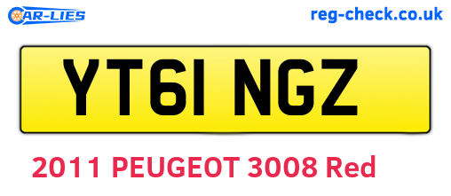 YT61NGZ are the vehicle registration plates.