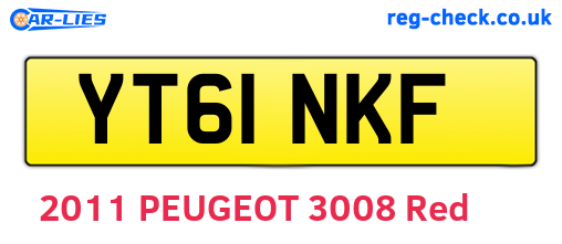 YT61NKF are the vehicle registration plates.