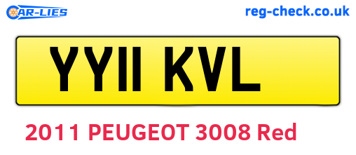 YY11KVL are the vehicle registration plates.