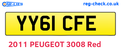 YY61CFE are the vehicle registration plates.