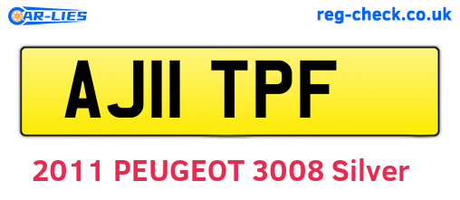 AJ11TPF are the vehicle registration plates.