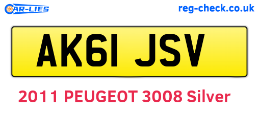 AK61JSV are the vehicle registration plates.