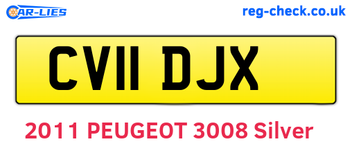 CV11DJX are the vehicle registration plates.