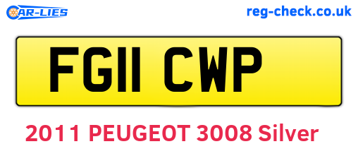 FG11CWP are the vehicle registration plates.