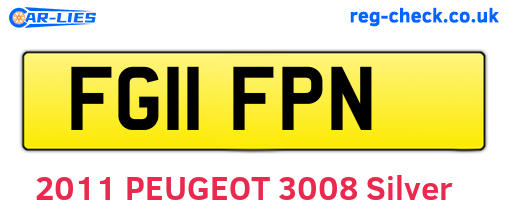 FG11FPN are the vehicle registration plates.