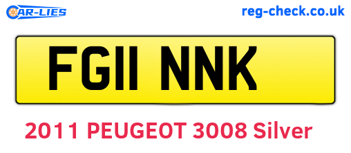 FG11NNK are the vehicle registration plates.