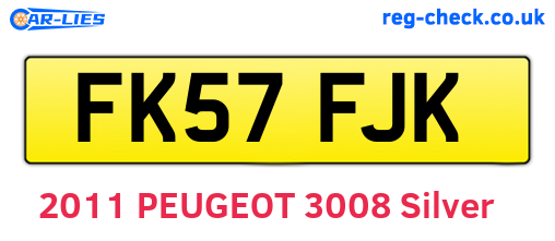 FK57FJK are the vehicle registration plates.