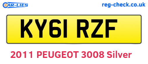 KY61RZF are the vehicle registration plates.